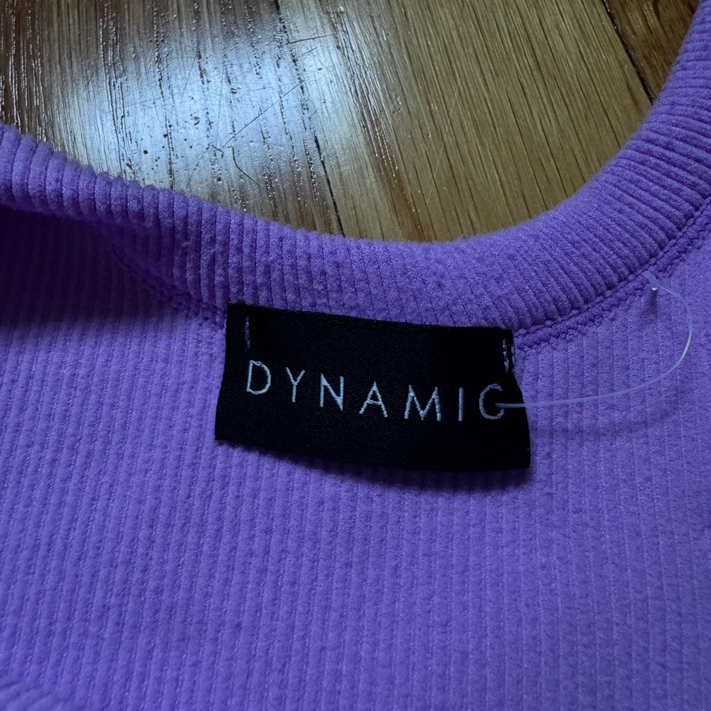 Purple Ribbed Crop Top - Picture 2 of 3